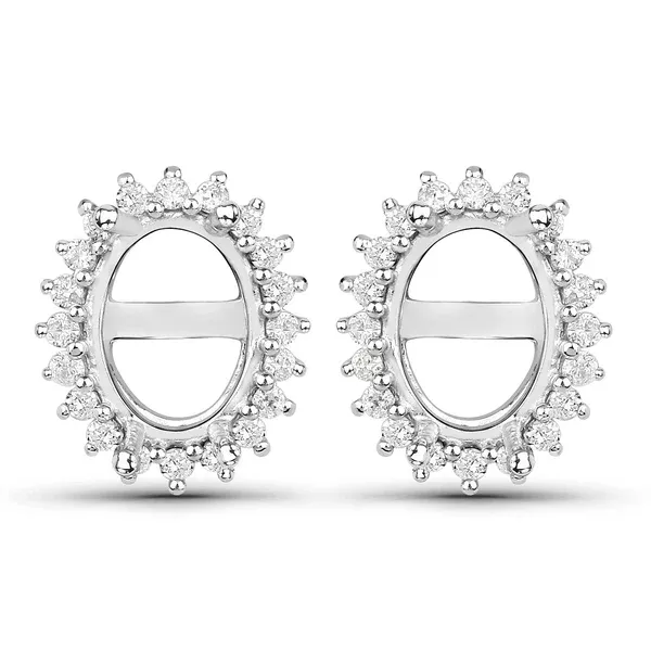 0.26 Carat Genuine White Diamond 14K White Gold Earrings