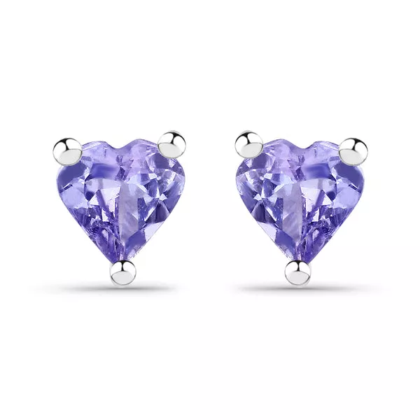 0.90 Carat Genuine Tanzanite .925 Sterling Silver Earrings