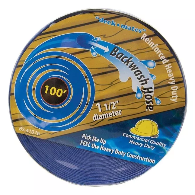 1.5" x 100' Commercial Backwash Hose – Extra-Long Heavy-Duty Pool Discharge Hose (BS 41076)