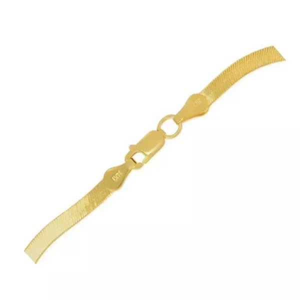 1.5mm 14k Yellow Gold Super Flex Herringbone Anklet