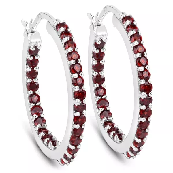 1.92 Carat Genuine Garnet .925 Sterling Silver Earrings