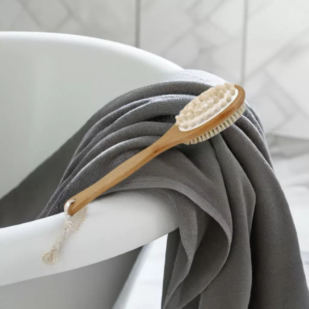 10" Natural Massaging Head / Bristle Bath Brush
