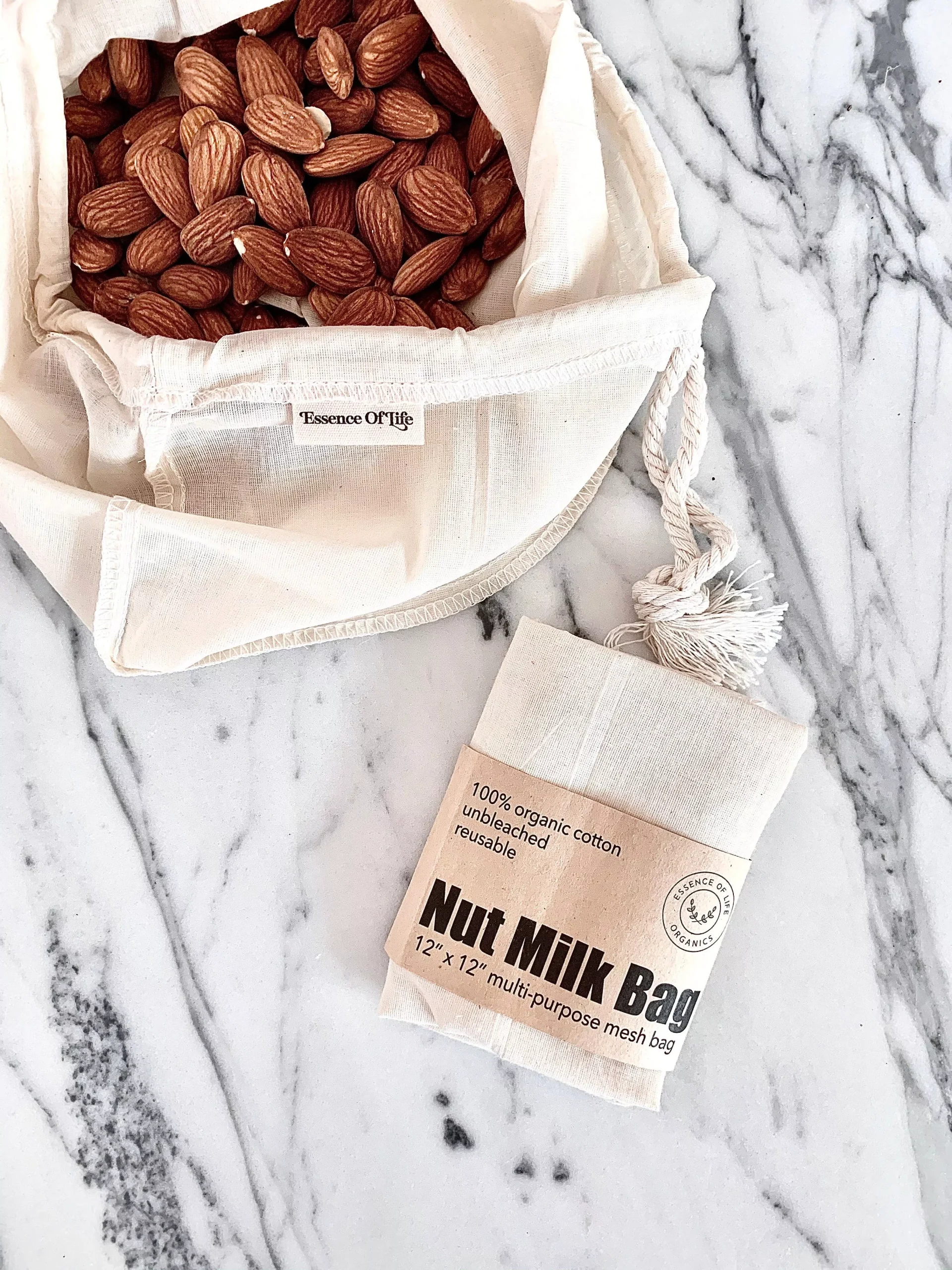 100% organic cotton nut milk bag