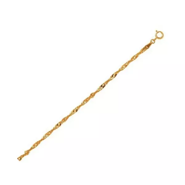 10k Yellow Gold Singapore Anklet 2.2mm