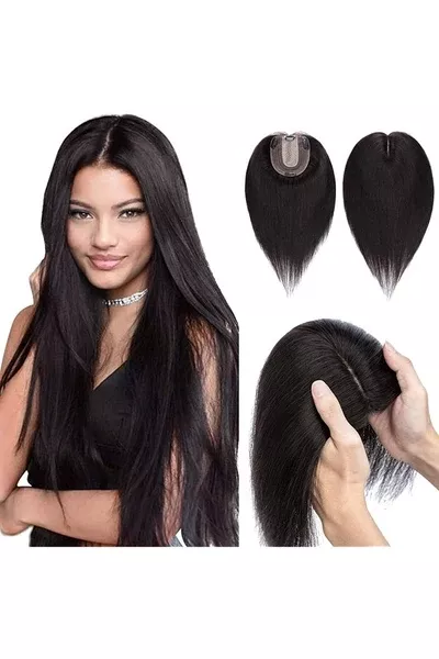 12" Human Hair Topper (multiple colors)