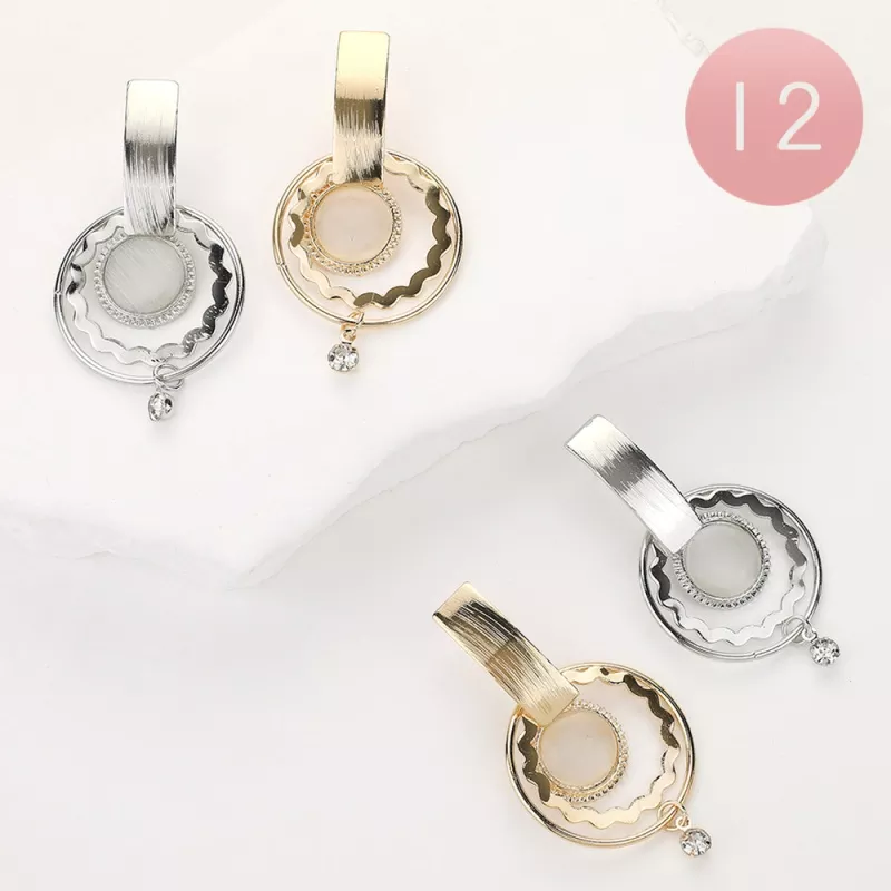 12 Pairs Abstract Doorknocker Earrings