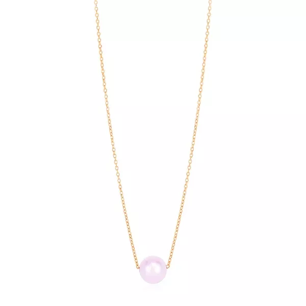 14k Rose Gold Pearl Solitaire Necklace