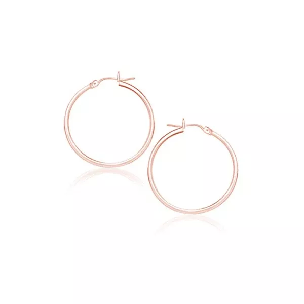 14k Rose Gold Polished Hoop Earrings (25 mm)