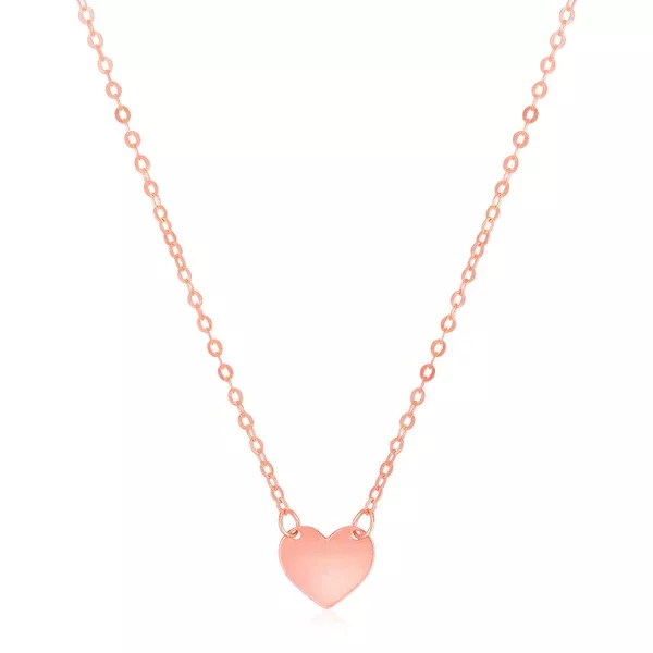14k Rose Gold Polished Mini Heart Necklace