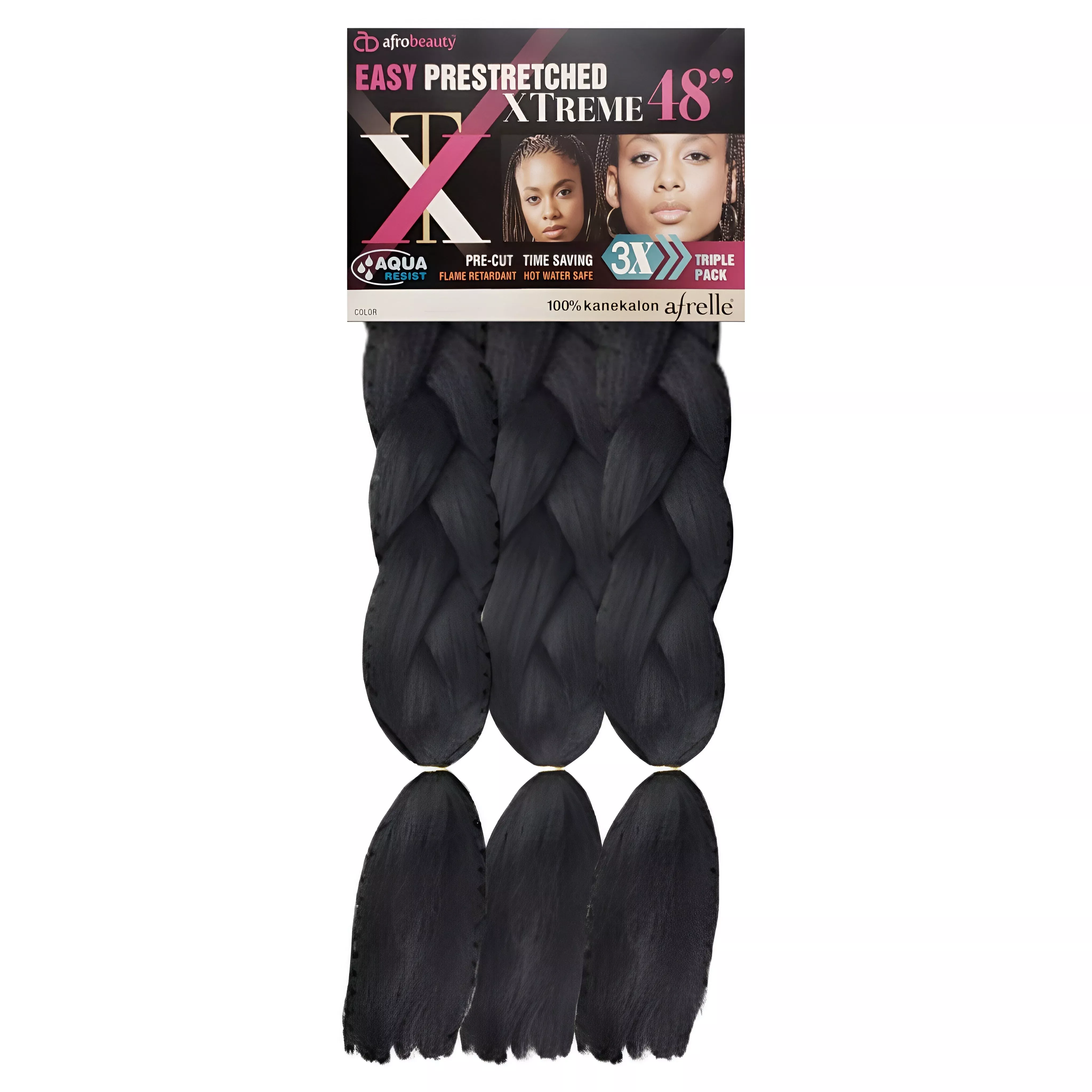 (48") AfroBeauty 3x Easy Pre-Stretched Xtreme Kanekalon Braid Hair