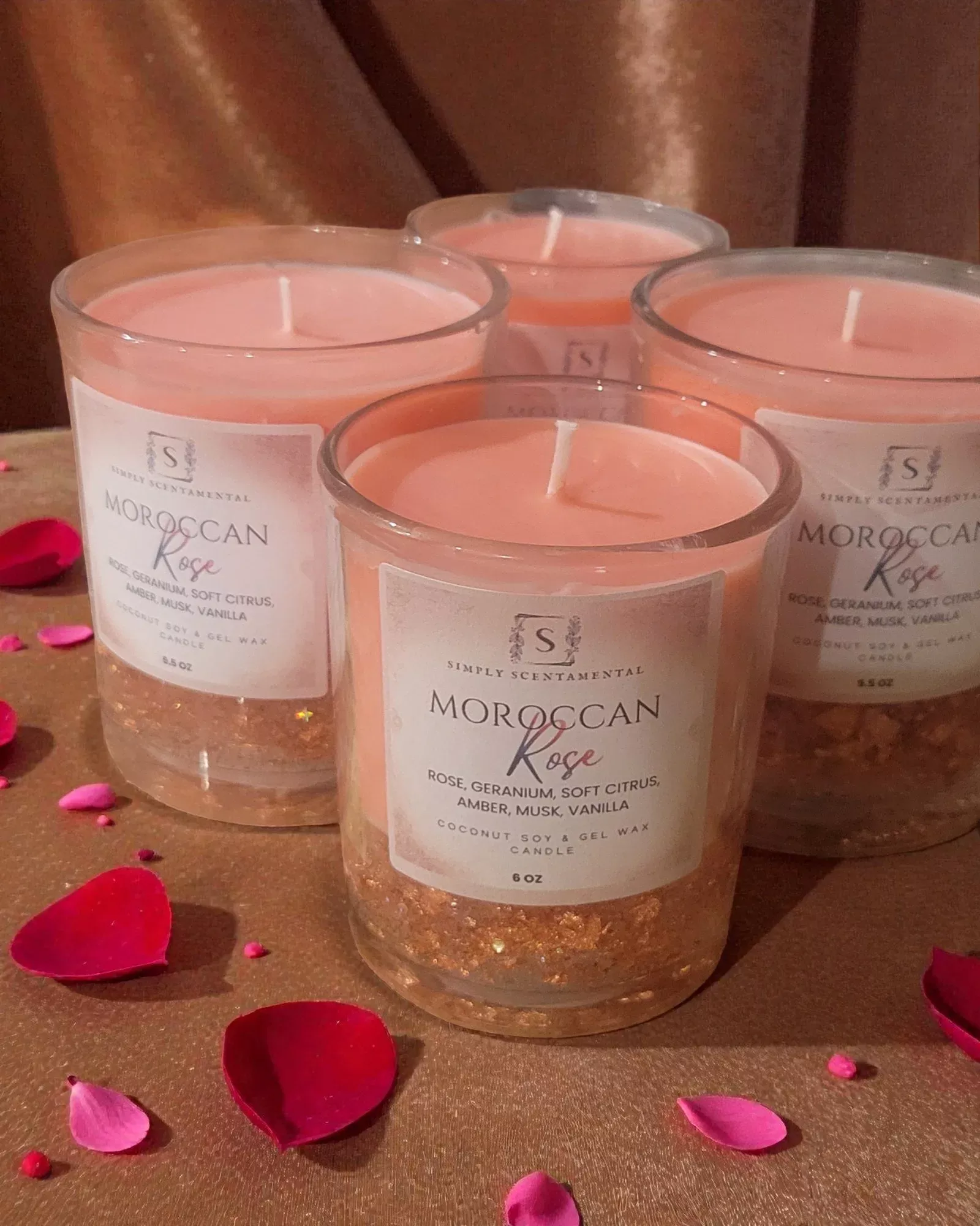 Amber Moroccan Rose Coconut Soy& Gel Wax Candle