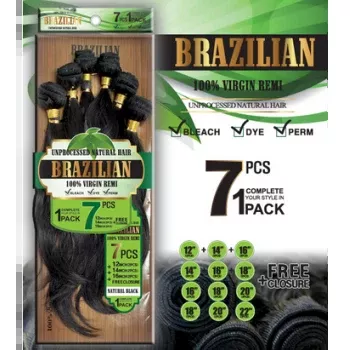 Amy 7pcs Brazilian 100% Virgin Remi w/ Closure (Body Wave)