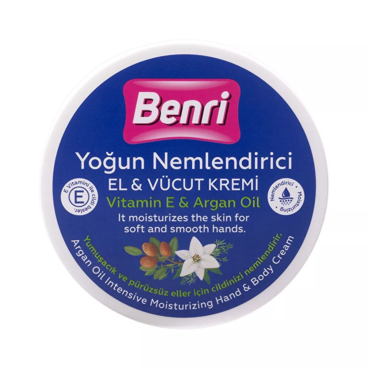 Benri Argan Oil Intensive Moisturizing Hand & Body Cream - 16.91 fl oz - Nourishing, Non-Greasy, Natural Skincare