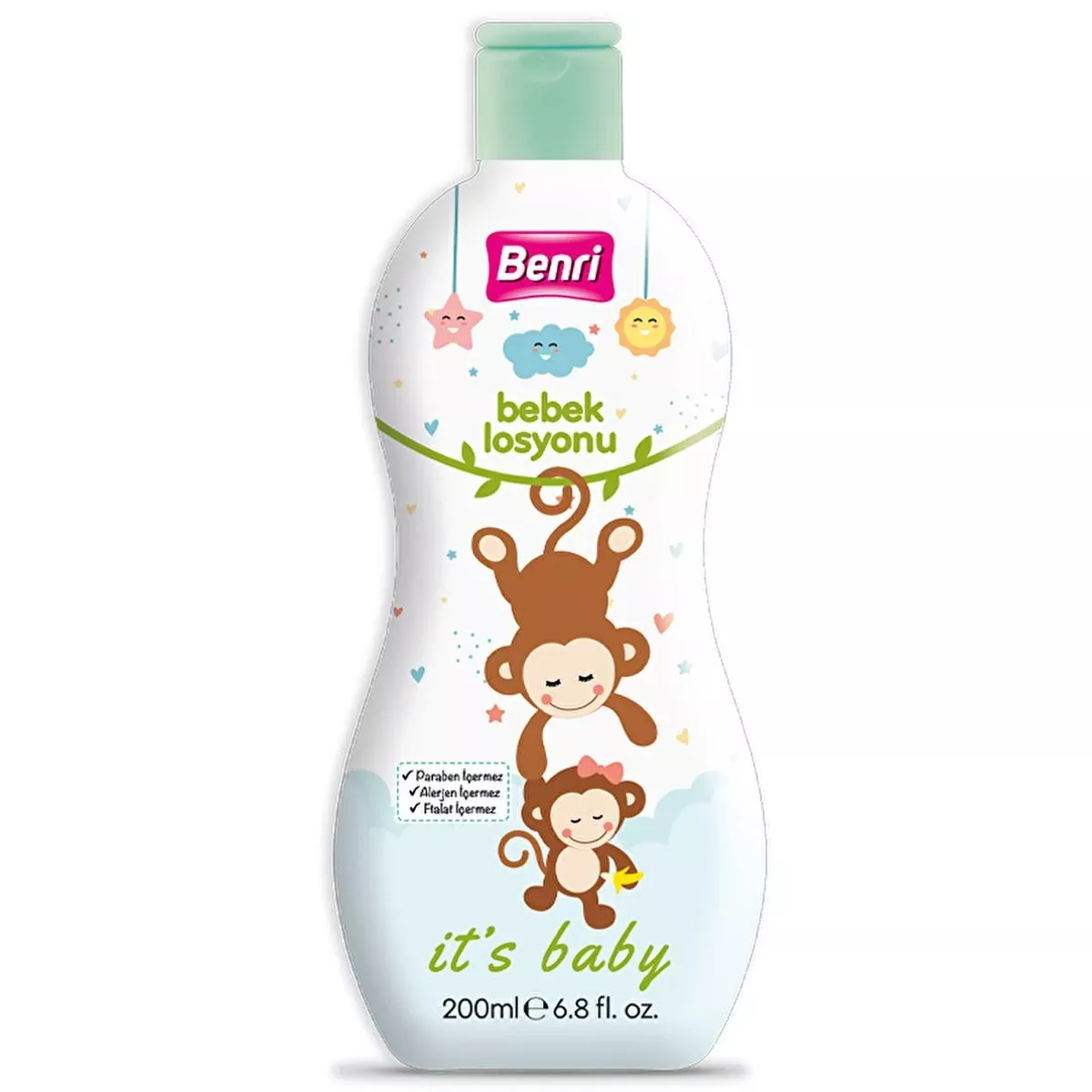 Benri Baby Lotion 200ml - Natural, Hypoallergenic Moisturizer for Sensitive Skin