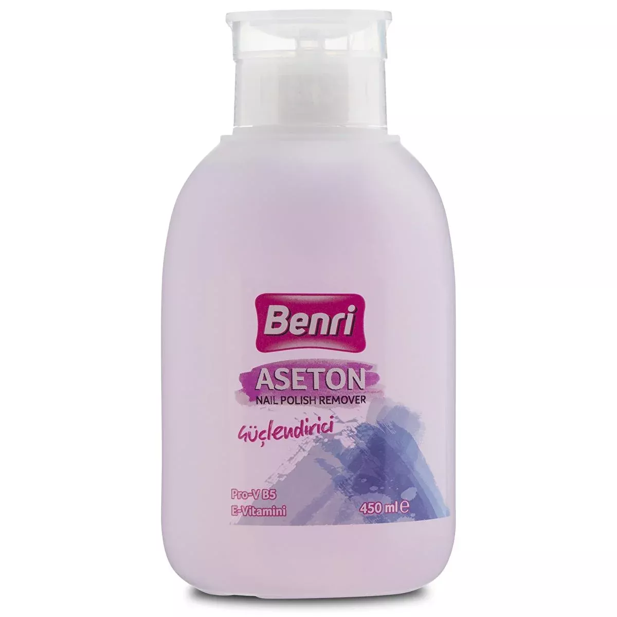 Benri Nail Strengthener Acetone with E Vitamin & Pro-V B5 - Gentle Polish Remover for Weak Nails