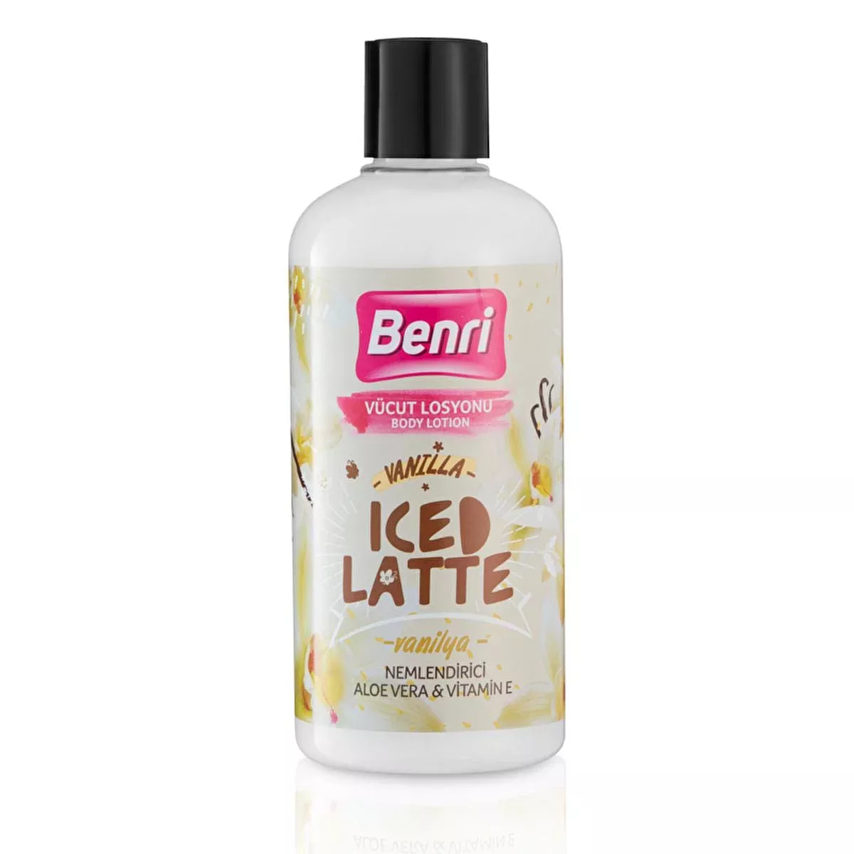 Benri Vanilla Iced Latte Body Lotion 500ml - Moisturizing, Non-Greasy, and Hydrating for Dry Skin