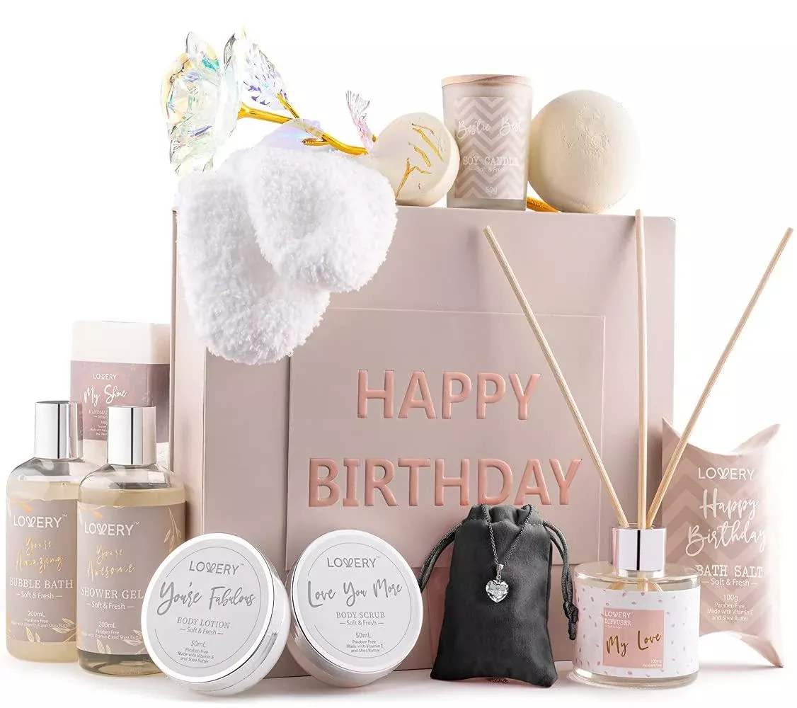 Birthday Home Bath and Spa Gift Basket - 20Pc Body Set