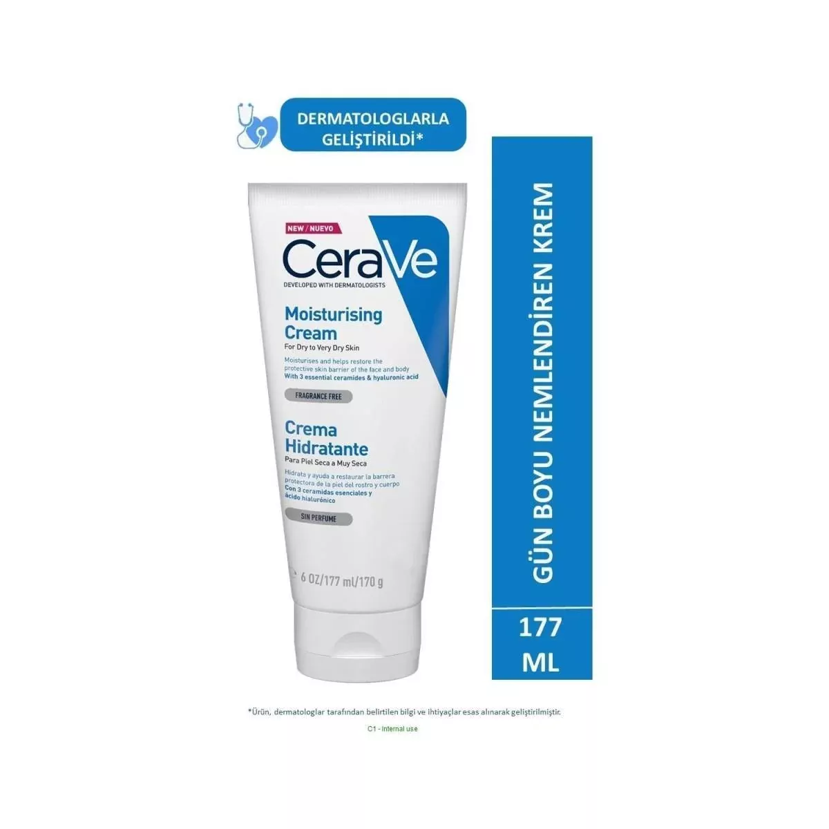 CeraVe Moisturising Cream 6 fl oz - Hydrating Cream for Dry Skin, Fragrance-Free with Hyaluronic Acid & Ceramides