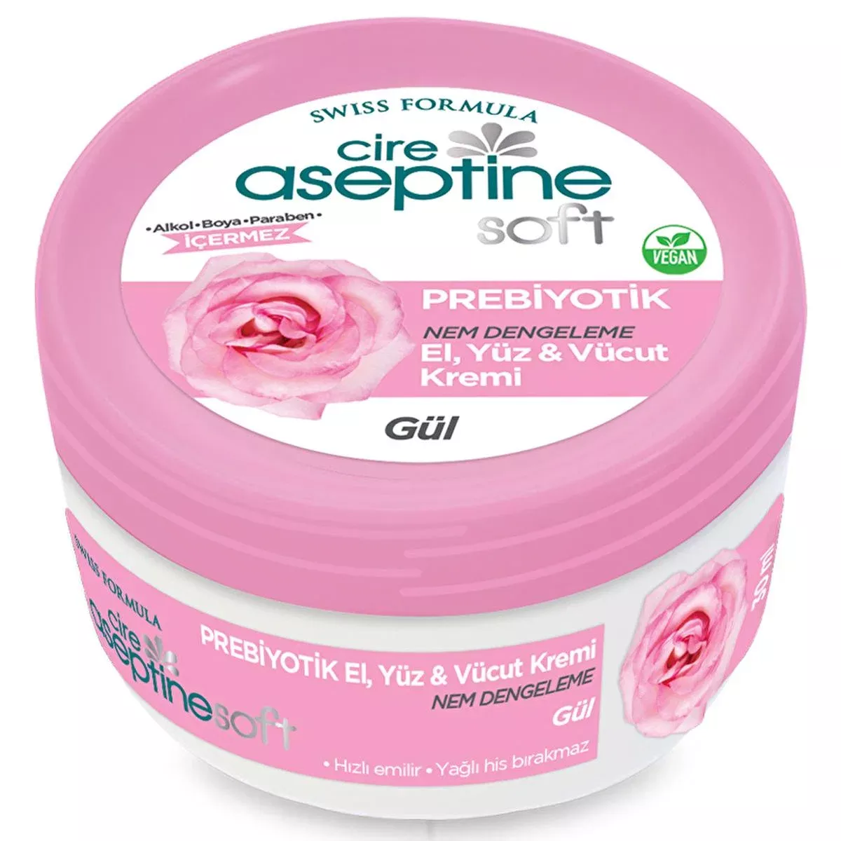 Cire Aseptine Soft Rose Extract Moisture Balancing Moisturizing Cream - Prebiotic Skincare with Vitamin E & Rose Extract, Paraben-Free