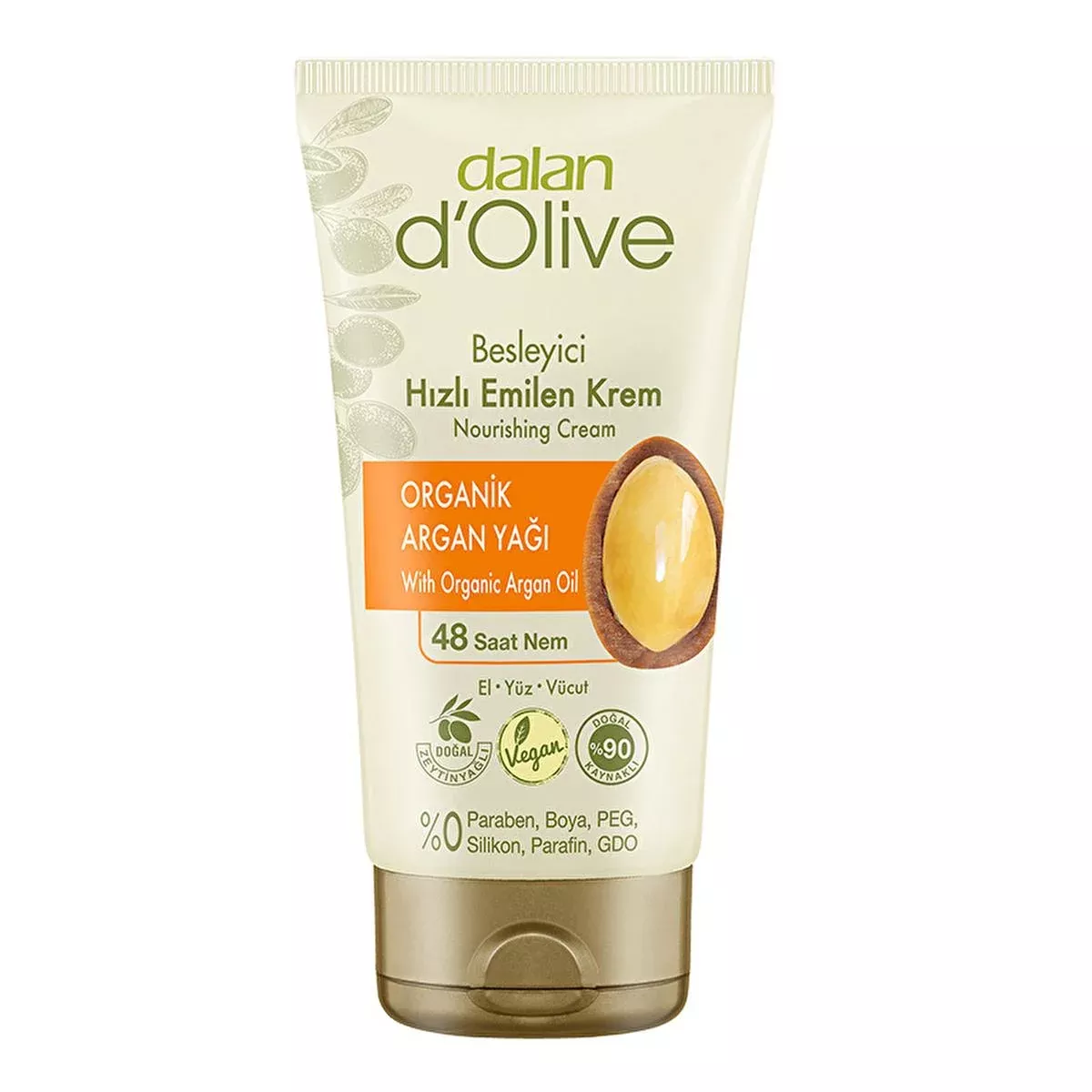 Dalan D'Olive Organic Argan Oil Moisturizing Cream - Non-Greasy, 48hr Hydration - Perfect for Sensitive Skin & Natural Skincare Enthusiasts