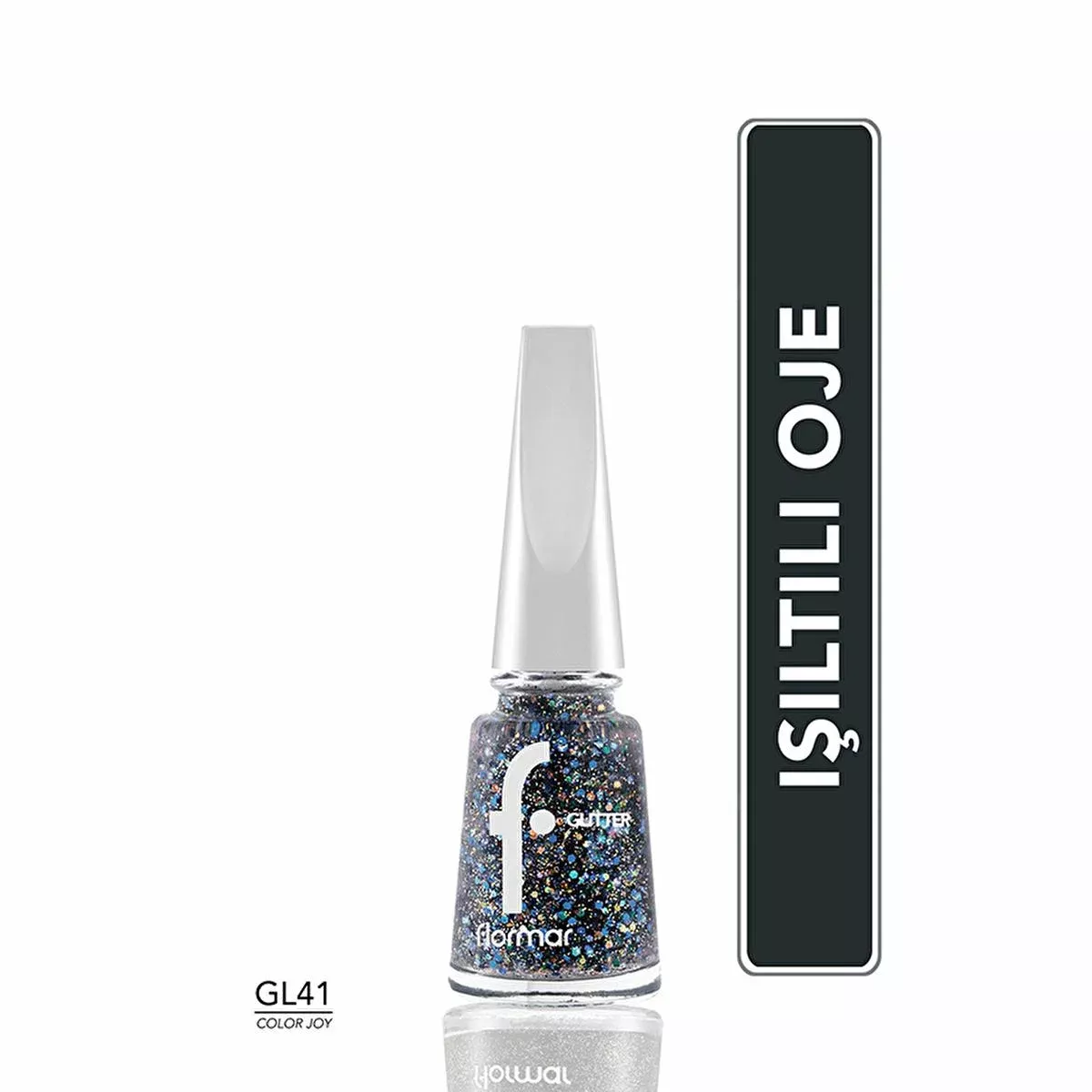 Flormar Glitter Semi-Transparent Nail Polish - Long Lasting Glitter Nail Polish for Trendy Nail Makeup