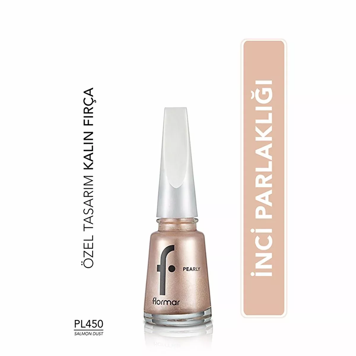 Flormar Pearly Long-Lasting Nail Polish with Shimmering Finish - Salmon Dust PL450