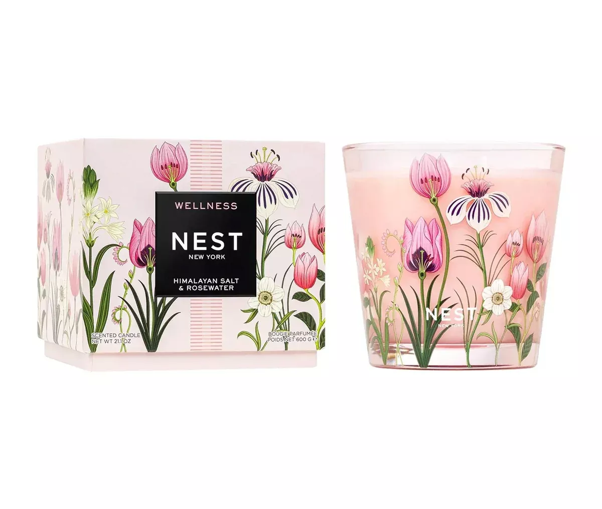 Himalayan Salt & Rosewater Decorative 3-Wick Candle