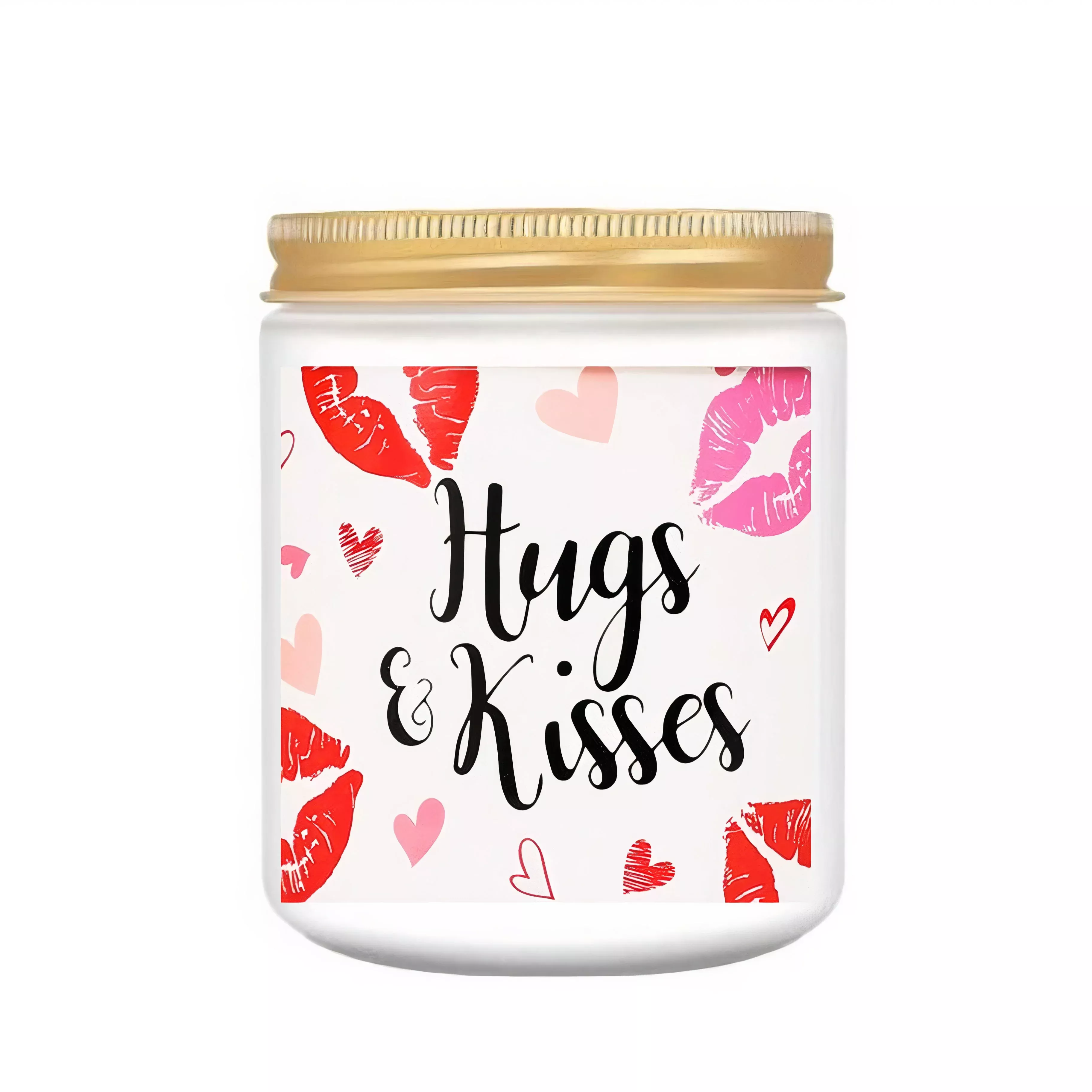 "Hugs and Kisses" Candle - 10oz Vanilla Scented Valentine's Day Soy Wax Candle
