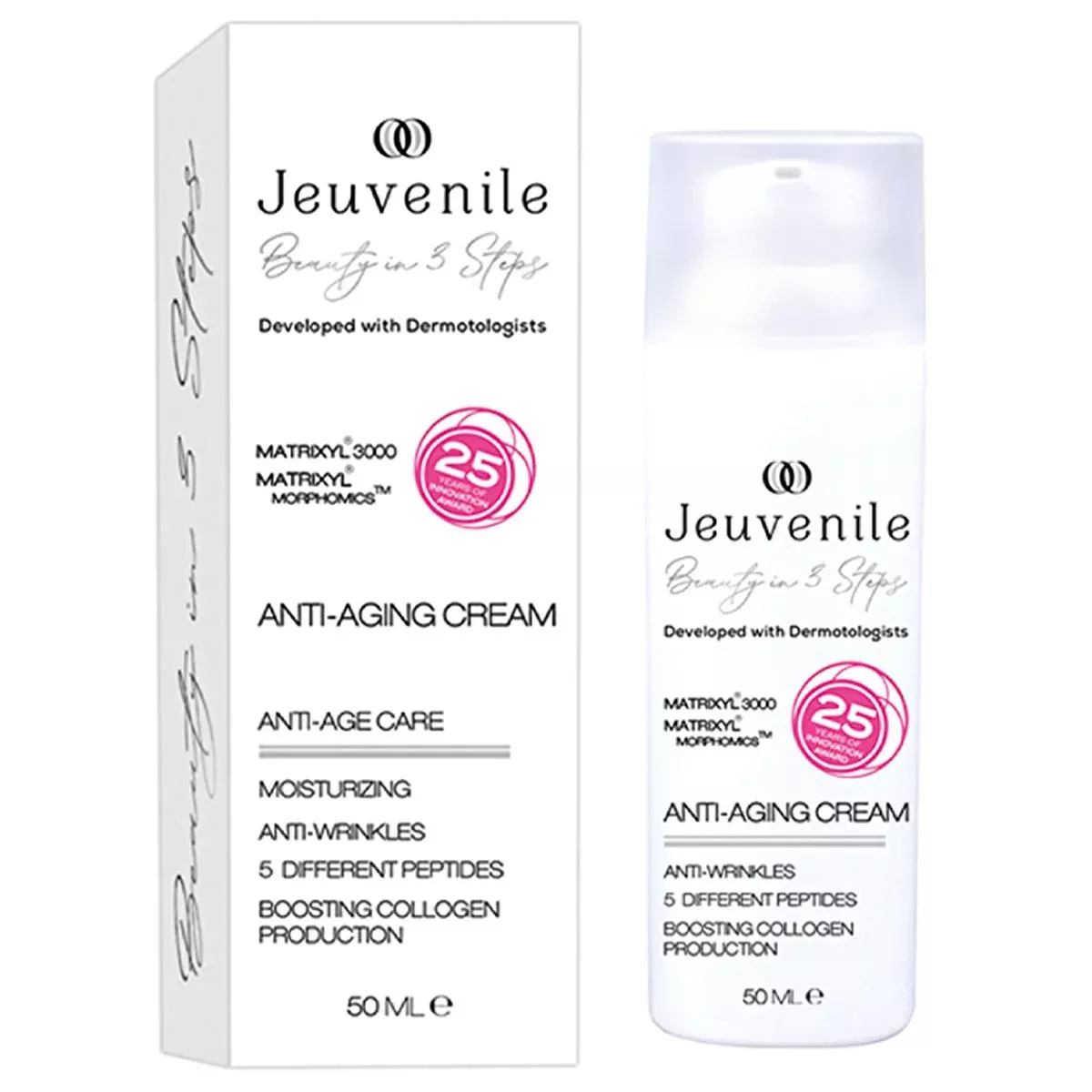 Jeuvenile Anti-Aging Cream, Peptide Face Cream for Wrinkle Reduction & Skin Firming - 1.69 fl oz
