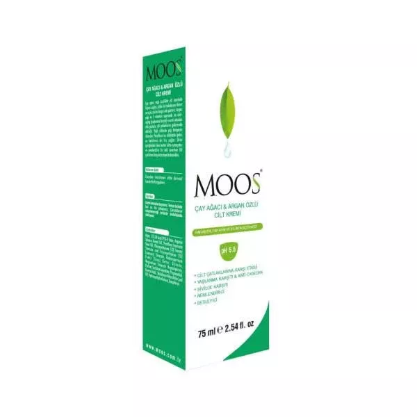 Moos Tea Tree and Argan Oil Skin Cream 75ml - Natural Moisturizer for Dry Skin
