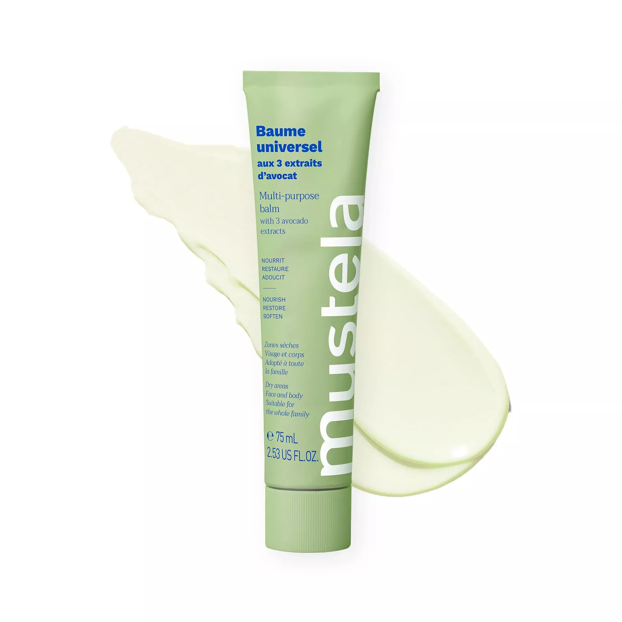 Mustela Multi-Purpose Avocado Balm - Nourishing Skincare for the Whole Family, Natural Dry Skin Relief