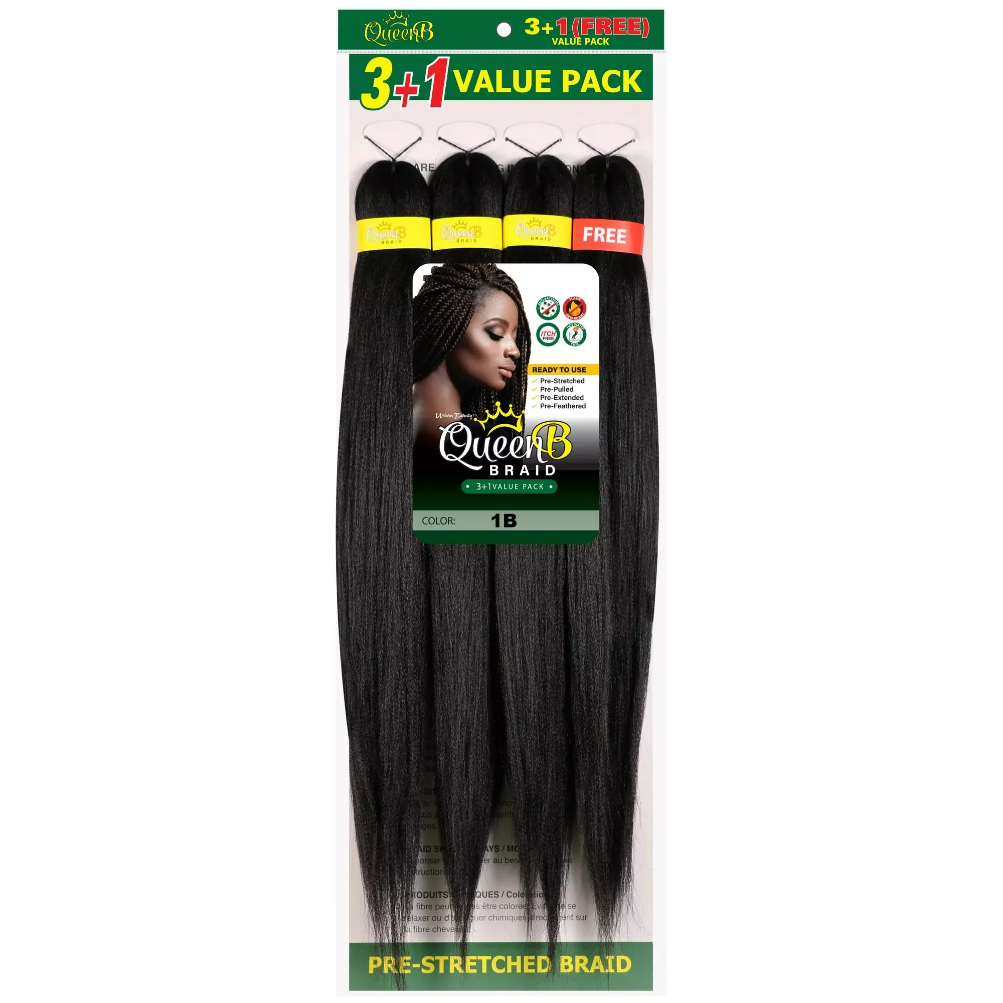 Urban Beauty Queen B Pre-Stretched Braiding Hair 4X 50''