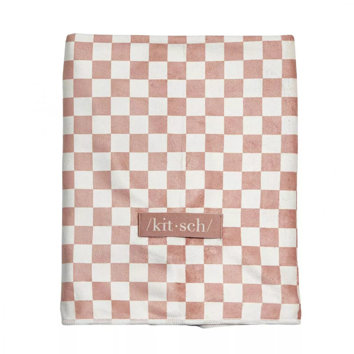 XL Hair Towel - Terracotta Checker